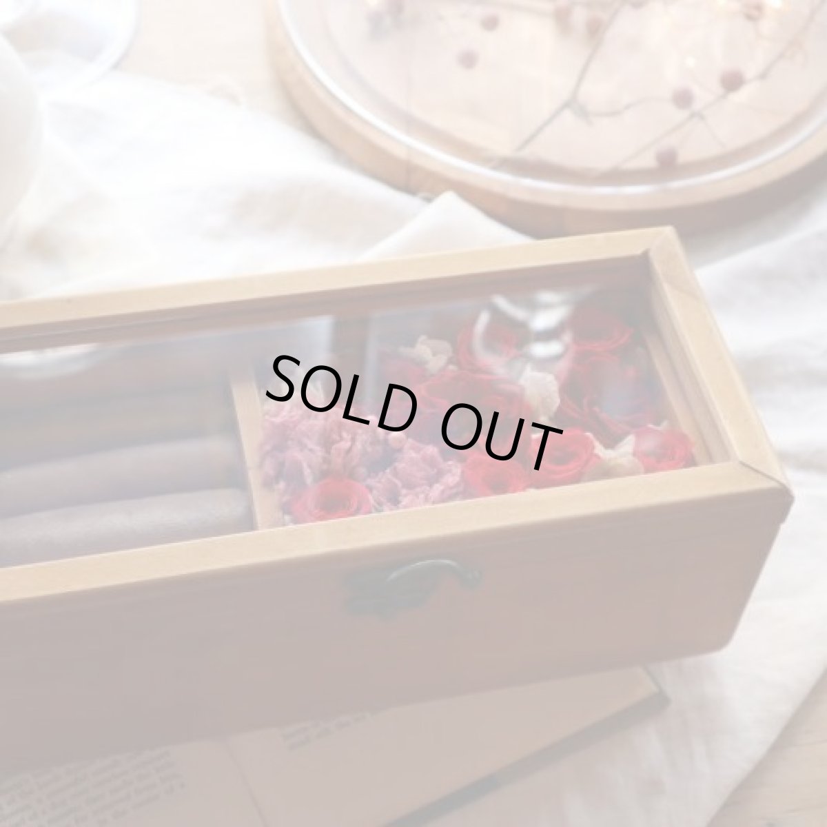 画像9: Preserved flower | ウッド ジュエルボックス ｜Red (9)