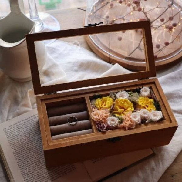 プリザーブドフラワー ｜【ウッド ジュエルボックス】 プリザーブド